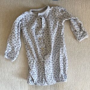 Gray Button-Up Baby Onesie
